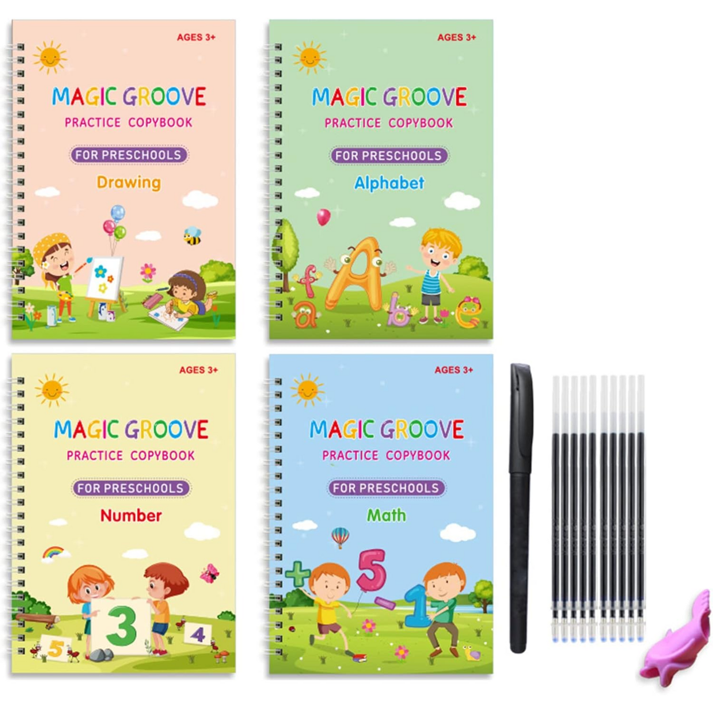 KIT con 4 Cuadernos de Caligrafía Mágica Creativa + ¡Envío Gratis!