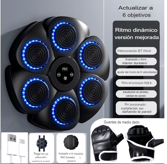 Boxbeat®: Tablero de Boxeo Musical Inteligente con bluetooth