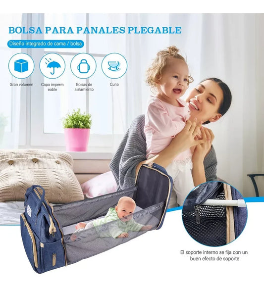 Mochila Bebe 3 en 1 Cuna Mudador