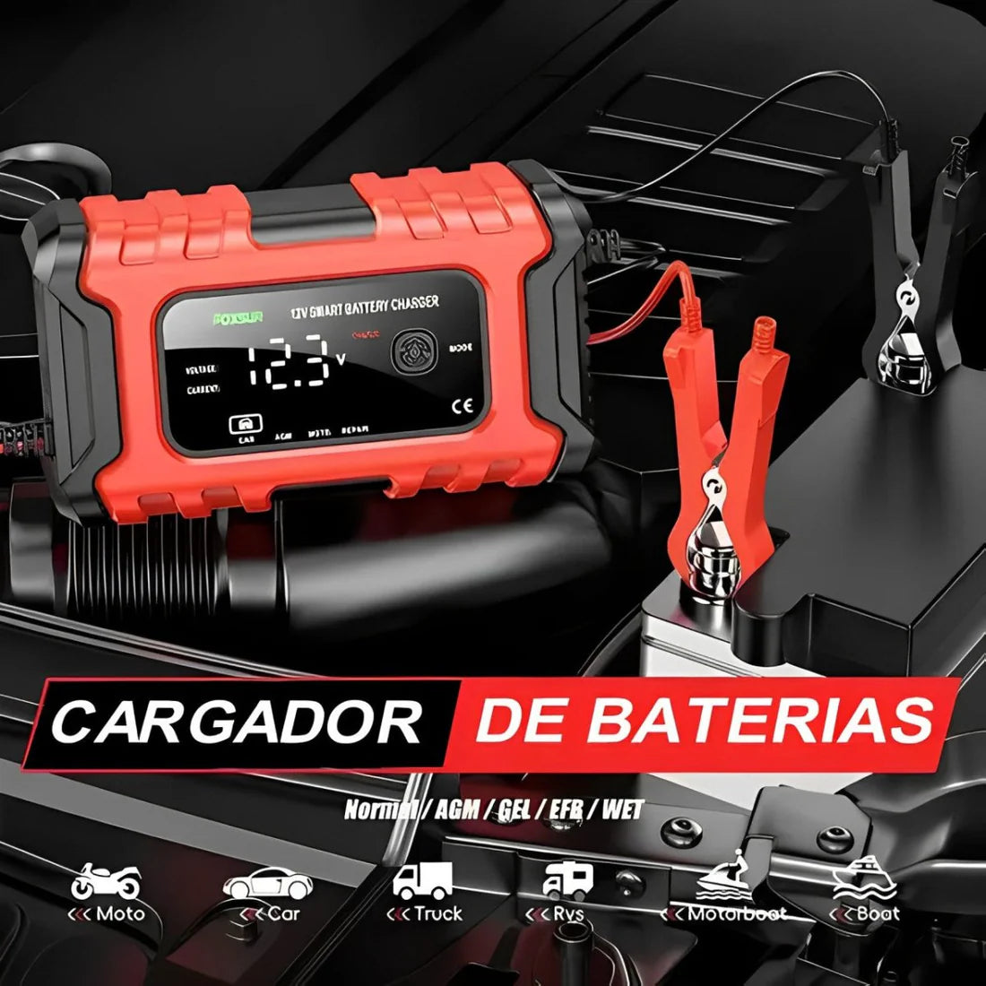 Cargador Inteligente De Baterias Auto